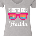 thumbnail image 4 of Inktastic Siesta Key Florida Beach Trip Women's V-Neck T-Shirt, 4 of 5