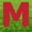 Red, variant on Blue Letter M 20 inches tall