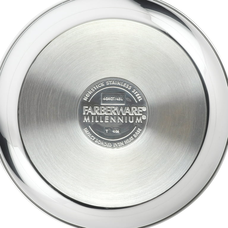 Farberware 10-Piece Millenium Stainless Steel Cookware Set, Silver