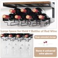 thumbnail image 3 of Wall-Mounted Wine Rack with Glass Holder, Wall-Mounted Wine Glass Rack, Holds 8 Glasses and 7 Wine Bottles, 3 of 5