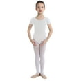 thumbnail image 3 of iEFiEL Girls Basic Athletic Leotard for Gymnastics Ballet Dance Bodysuit Ballroom Practice Wear White-A 8, 3 of 7