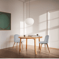 thumbnail image 6 of Set of 2 Armless Plastic Dining Chair Wood Legs for Dining Room Plastic Molded Seat With Cushion, Gray, 6 of 12