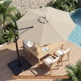 thumbnail image 4 of Costway Parasol Déporté de Patio 10 Pi avec Rotation à 360°, Inclinaison Facile, 8 Baleines Beige, 4 of 10