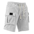 thumbnail image 4 of XDZJLR Big And Tall Mens Hiking Shorts Summer Casual Solid Waffle Knit Shorts Lightweight Breathable Shorts With Pockets And Drawstring Cargo Shorts Light Gray 2Xl, 4 of 4