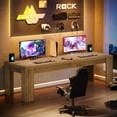thumbnail image 4 of 78.7-Inch Extra Long Computer Desk, 2 Person Desk, Large Wooden Double Desk, Brown, 4 of 9