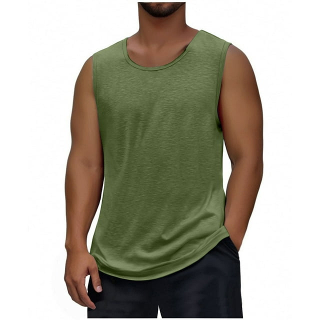 Besolor Men's Workout Tank Tops Casual Sleeveless Basic Tee Shirt Summer Athletic Training Muscle Shirts