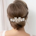 thumbnail image 2 of 4 Pack Luxury Glitter Sparkly Jeweled Gems Korean Decorative Crystal Rhinestone Flower Strong Metal French Barrettes Snap Alligator Hair Clips Headpieces Accessories for Women Girls, 2 of 7