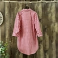 thumbnail image 4 of Red Womens Tops Women's Plaid Lapel Long Sleeve Vintage Shirt Top Shirts for Women, 4 of 4