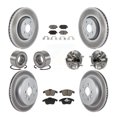 thumbnail image 1 of Transit Auto Roulements de Moyeu de Roue avant Arrière Kit de Rotors de Frein à Disque et Tampons en Céramique (10 Pcs) pour Voiture 2008-2011 Land Rover LR2 - Côté Gauche Droit (Conducteur Passager) KBB-121645, 1 of 10