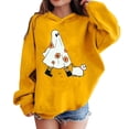 thumbnail image 2 of Kids Fleece Hoodie Pullover Top Youth Long Sleeve Casual Hoody Girls Boys Unisex Sweatshirt Yellow 7-8 Years, 2 of 6