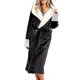 thumbnail image 2 of Sherpa Fleece Bathrobe Women Soft Dressing Gown Hooded Fluffy Towling Bath Robe_y, 2 of 3