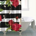 thumbnail image 4 of Waterproof Mini Rose and Lily Flowers Shower Curtain 72x72 Inch Boho Style Polyester Unique Shower Curtain for Bathroom Hotel Home Decor with 12 Plastic Hooks, 4 of 5
