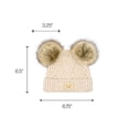 thumbnail image 4 of C.C Kids' Babies' Soft Stretch Cable Knit Faux Fur Pom Pom Beanie Hat, Criss Cross Beige, 4 of 5