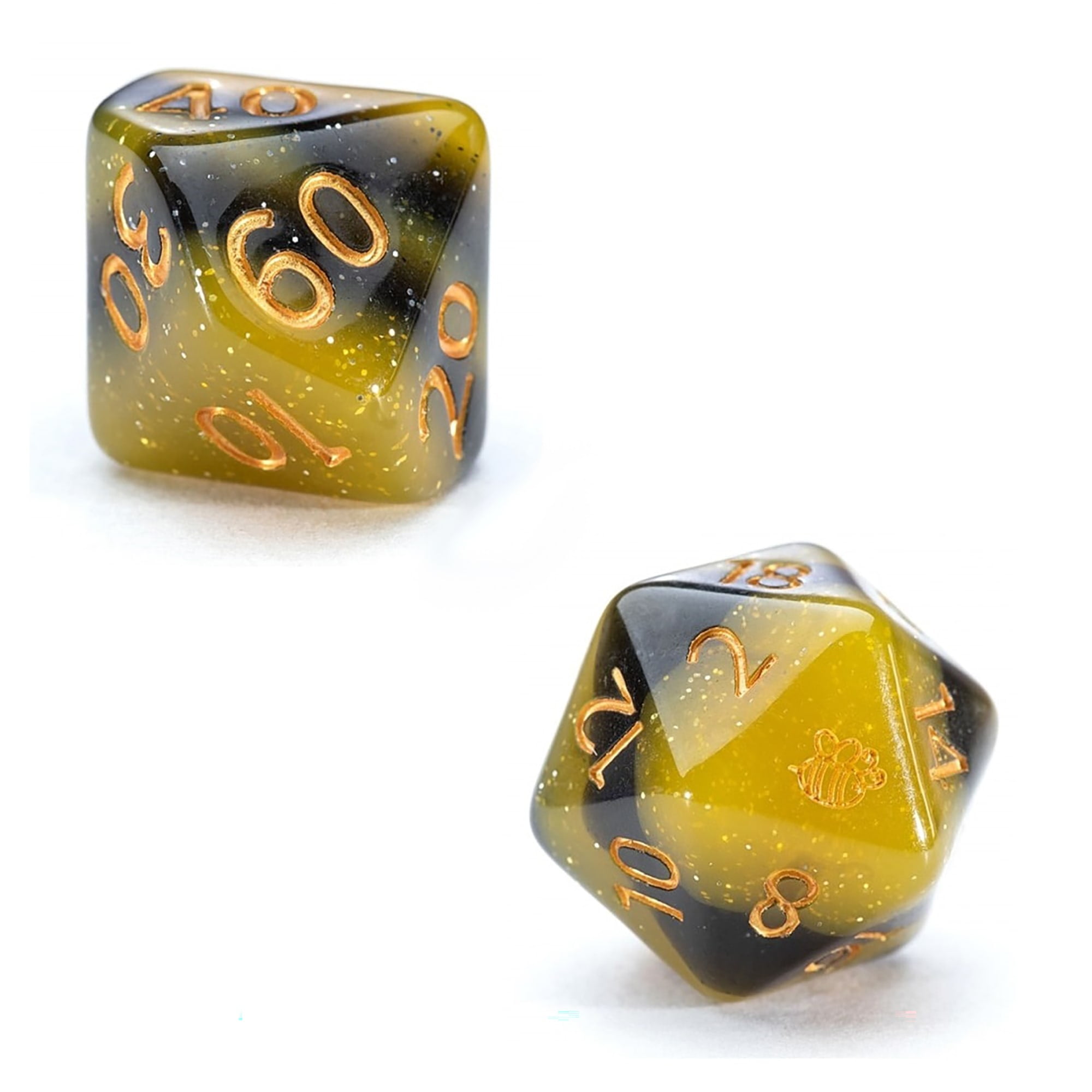 Sui Generis Electric Bumble Bee Dice Set, 7 Pieces