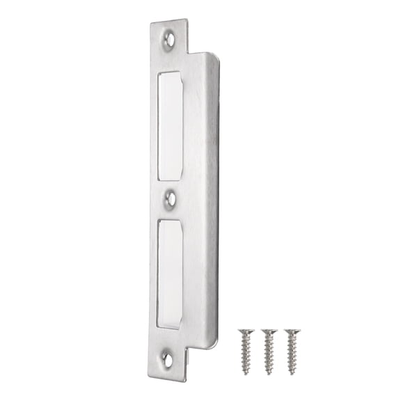 Uxcell 155mm x 35mm 201 Stainless Steel Door Latch Deadbolt Strike Plate, Silver