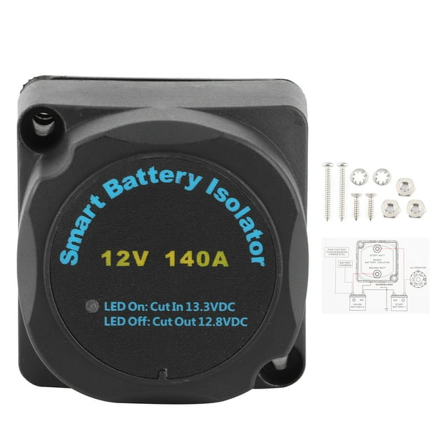 Aislador de batería dual 12V 140A Relé sensible VSR inteligente B0401-00101 apto para ATV UTV barco RV