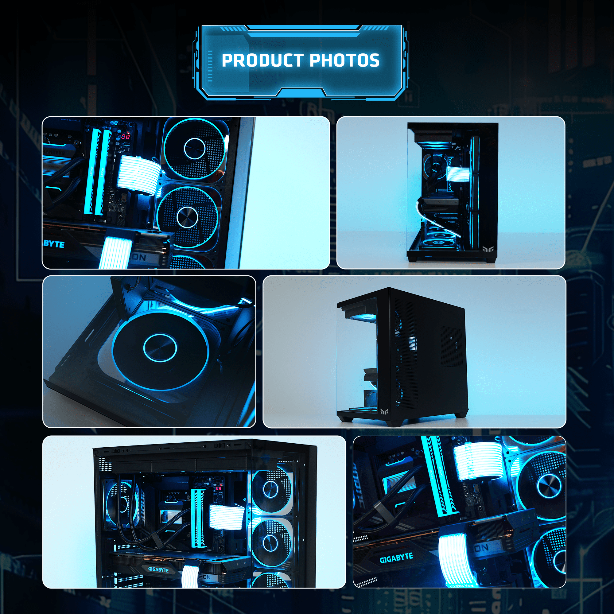 YEAH MAGIC Sword V Gaming PC Case,Seamless Tempered Glass Front & Side Panels, 360mm Radiator Support, Mid-Tower ATX PC Case