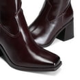 thumbnail image 5 of BURUDANI Women Chunky-Heel Square-Toe Knee-High Tall Boots Side-Zip Fashion Boots, 5 of 7