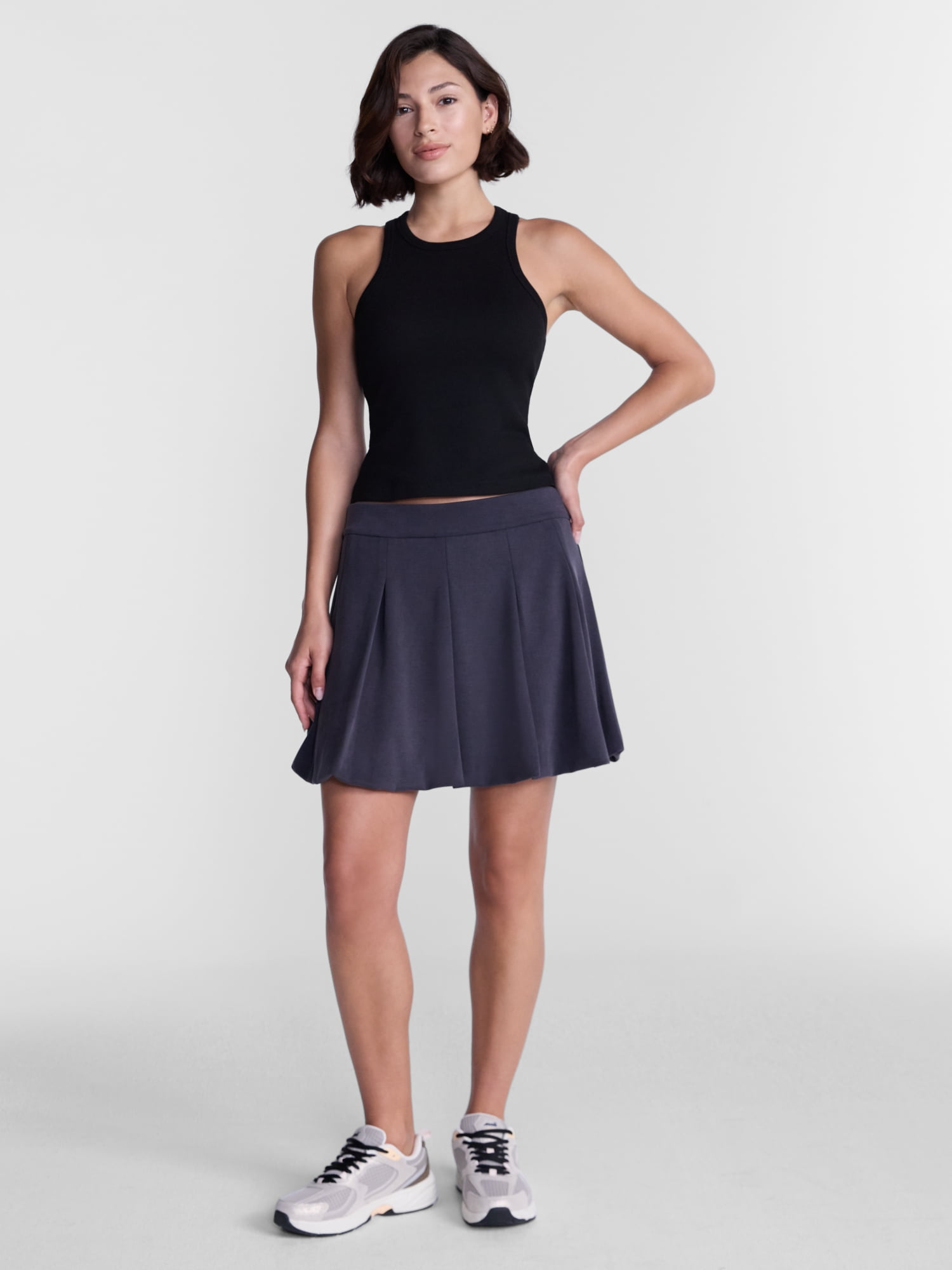 Avia Women's Pique Knit Pleated Bubble Hem Skort, Sizes XS-XXXL