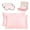Pink, variant on PiccoCasa 2 Pcs Silk Pillowcase Both Sides Silk 2 Pcs Eye Mask for Hair and Skin with Envelope Closure Standard Pink