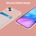 thumbnail image 2 of Compatible with iPhone 15 Plus Case Liquid Silicone Card Holder Soft Screen Protector Wallet Anti Scratch Microfiber Lining Full Body Protection Shell -Sand Pink, 2 of 12
