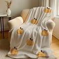 thumbnail image 6 of Fall Thanksgiving Throw Blanket, Halloween Throw Blanket, Pumpkin Pattern Soft Warm Autumn Blanket Thanksgiving Cozy Gifts Home Decor for Couch Chair Sofa Bed, 59.06x39.37", 6 of 7