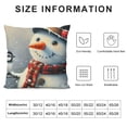 thumbnail image 5 of Orinice Snowman Bird Snow Graphic Decorative Throw Pillow Cover for Home Couch Living Room Bed Sofa Christmas Winter Square 1PC 22x22in, 5 of 5