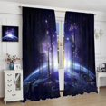 thumbnail image 5 of Galaxy Blackout Curtains Outer Space Universe Fantasy Nebula Purple for Kids Girls Boys Bedroom Living Room Rod Pocket Decoration Window Drapes 2 Panels W42xL84in, 5 of 6