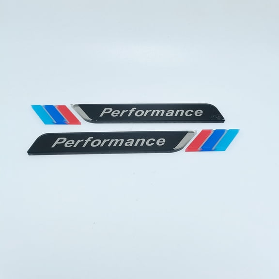 Acrylic Performance Letter Word Logo Badge Emblem Sticker for BMW 1 2 3 4 5 6 7 Series X1 X2 X3 X4 X5 X6 Car Door Fender Tailgate Trunk Decorative Car Stickers Decal (Black Background)