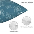 thumbnail image 5 of YFYANG Square Decorative Throw Pillow Case (Without Pillow Insert), Vintage Blue Butterfly Pattern Bedroom Sofa Car Cushion Cover, 20"x20", 5 of 9