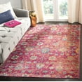 thumbnail image 2 of SAFAVIEH Merlot Leslie Floral Area Rug, Red/Multi, 6'7" x 6'7" Square, 2 of 8