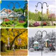 thumbnail image 7 of Double Shepherd Hooks for Outdoor,79 Inch Heavy Duty Bird Feeder Pole for Hanging Bird Feeder,Garden Hooks Plant Baskets,Garden Plant Hanger Stands with 5 Prong Base,Black Metal Garden Outdoor, 7 of 7