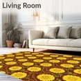 thumbnail image 2 of ODIKA 8'x10' Machine Washable Non-Slip Area Rug, Enchanted Blossom Field with Whimsical Flower Medallions High Traffic Rug, Brown, 527873, 2 of 7