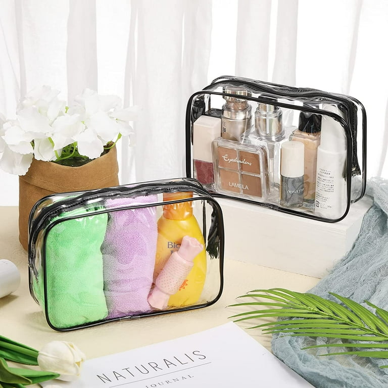 36 Pieces Clear Makeup Bags Bulk Travel Toiletry Bags Transparent Cosmetic Pouches with Zipper Waterproof Portable PVC Plastic Zippered Organizer Cases for Women Men Vacation Travel Bathroom Walmart.c...