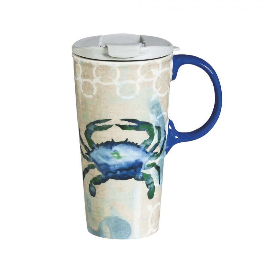 Cypress Home By the Sea Ceramic Travel Coffee Mug 17 ounces by Cypress