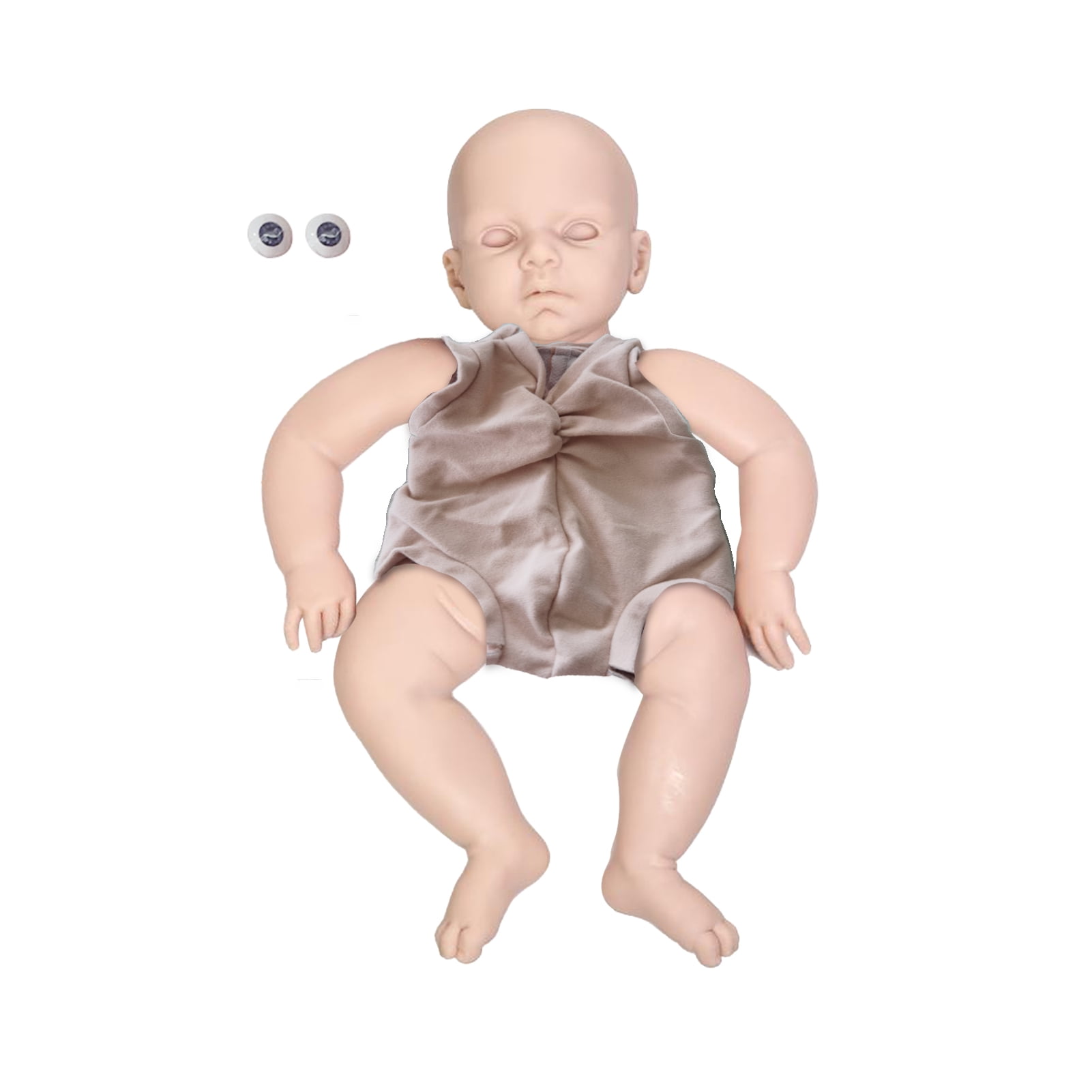 Reborn Doll Kits Parts Soft Vinyl Head 3/4 Limbs Mold Supplies for 22" Baby Doll