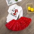 thumbnail image 4 of Conjunto de vestidos y trajes para fiesta de cumpleaños de niñas pequeñas con tutú y camisa para la primera Navidad, ropa infantil navideña, 4 of 5