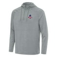 thumbnail image 2 of Men's Antigua Heather Gray Boston Red Sox Spikes Stars and Stripes Team Logo Quarter-Zip Pullover Hoodie, 2 of 3
