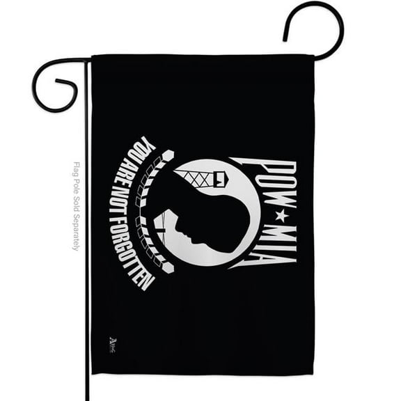 Americana Home & Garden G142307-BO 13 x 18.5 in. POW & MIA Garden Flag with Armed Forces Service Double-Sided Decorative Horizontal Flags House Decoration Banner Yard Gift