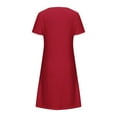 thumbnail image 5 of bnaln Womens Summer Dresses Plus Size Casual Short Sleeve Dress Pleated Round Neck Knee Length Dresses Loose T Shirt Dress A Line Swing Tunic Dresses Ladies Mini Dress Trendy, 5 of 5