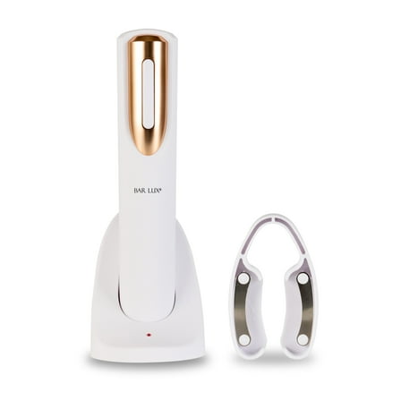 Bar Lux White and Rose Gold Electric Wine Opener - with Charging Base and Wine Foil Cutter - 1 count box