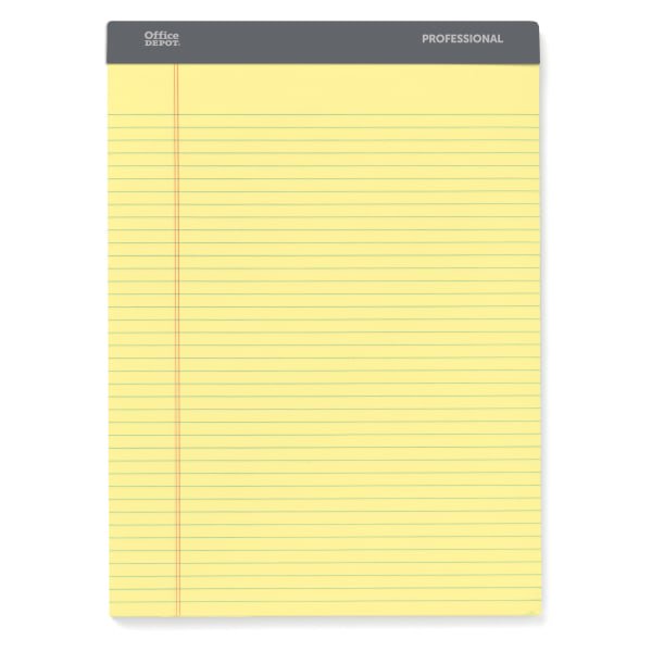 Office Depot Professional Legal Pad, 8 1/2in. x 11 3/4in., Narrow Ruled