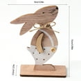 thumbnail image 2 of Adorable adorno de mesa para el hogar y la oficina, adorno artesanal de conejito de madera para decoración de Pascua, 2 of 5