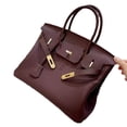 thumbnail image 5 of Bolso Birkin de piel de becerro con patrón de ramita, bolso de gran capacidad con hebilla de bloqueo, bolso Kelly, bandolera de un solo hombro, 2025, 5 of 5