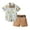 White, variant on Fesfesfes Dress Outfits Summer Childrens Wear Boys Short sleeved Lapel Shirt Shorts Suit With Belt Tie