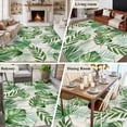 thumbnail image 5 of Summer Botanical Area Rugs 5'x8', Washable Small Throw Rugs for Classroom Bedroom, Green Monstera Palm Leaves Wood Beige Indoor Outdoor Rug Non-Slip Low Pile Carpet Runner Reversible Floor Mats, 5 of 8