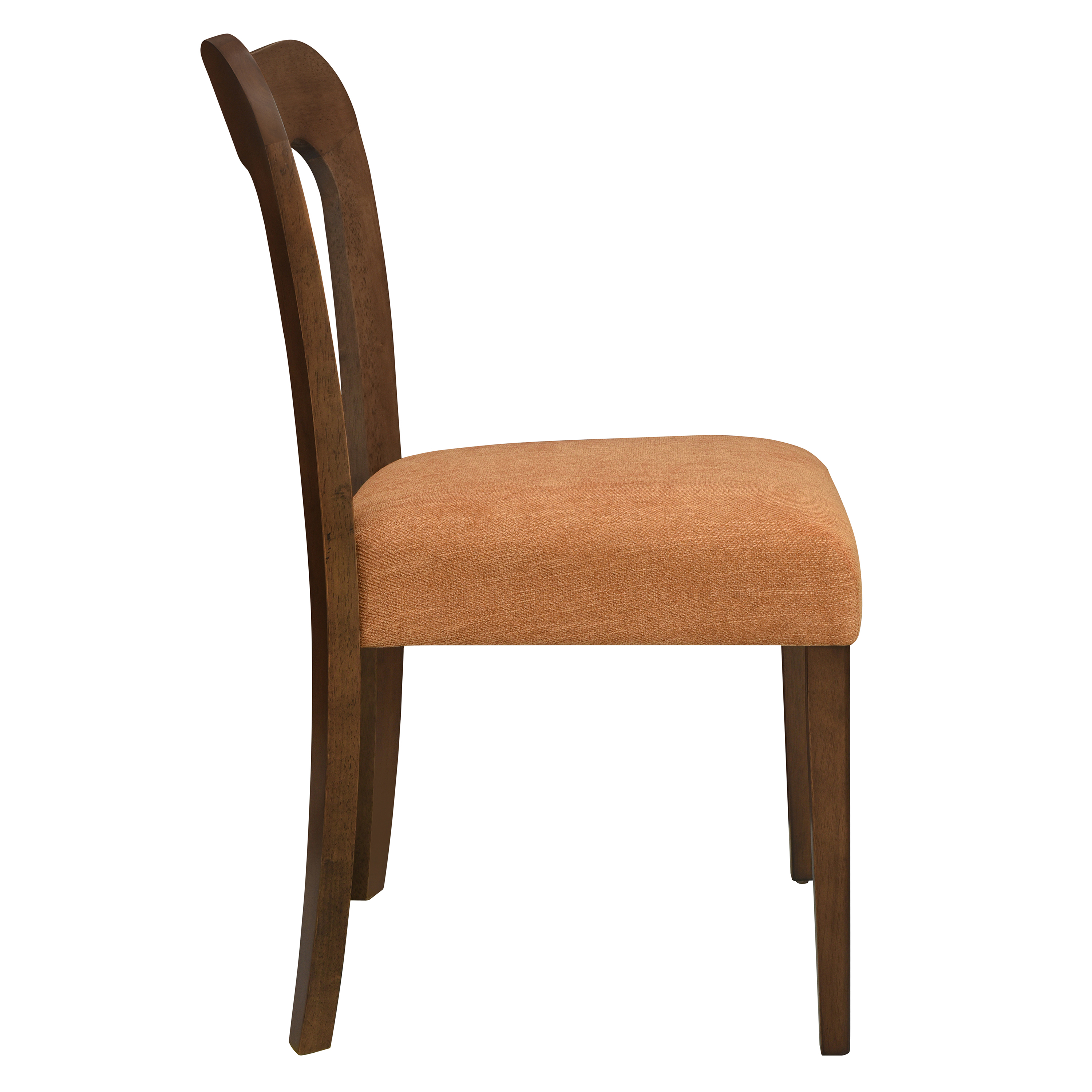 Euroco Mid-Century Dining Chairs Set of 2, Upholstered Kitchen Side Chairs Accent Chairs with Wooden Legs for Living Room,Caramel & Walnut