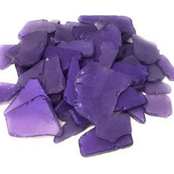 Nautical Crush Trading Sea Glass | Purple Colored Sea Glass Mix | 11 Ounces of Metallic Sea Glass for Art Crafts and Decor | Sea Glass Bulk
