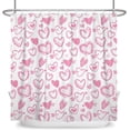 thumbnail image 3 of Valentine''s Day Shower Curtain, Romantic Love Theme Pink Little Heart Girly Bathroom Curtain Home Decor Waterproof Fabric Machine Washable with 12 Hooks, 3 of 6