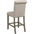 thumbnail image 3 of Balboa Tufted Back Counter Height Stools Beige and Rustic Brown (Set of 2), 3 of 5